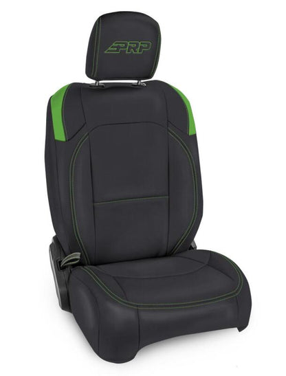 PRP Seats PRP Jeep Wrangler JL Front Seat Covers - 2 door- with Molle Back (Pair) - Black/Green