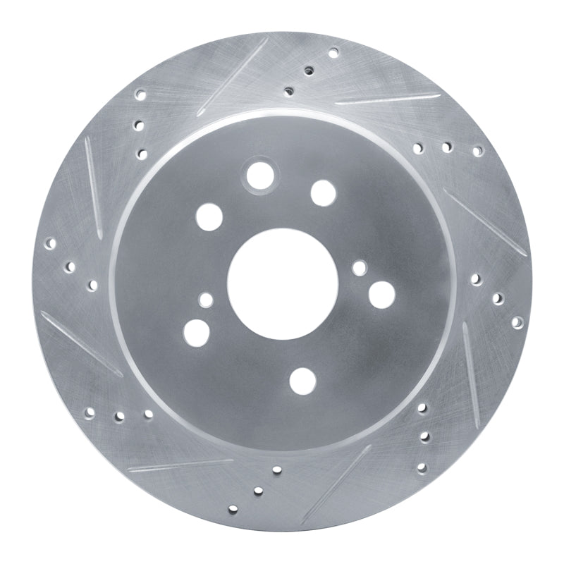 R1 Concepts R1 06-20 Lexus GS200T Rear Left Drilled & Slotted Silver Brake Rotor