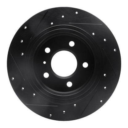 R1 Concepts R1 06-11 Buick Lucerne Rear Right Drilled & Slotted Black Brake Rotor