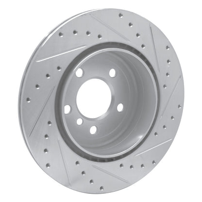 R1 Concepts R1 11-16 BMW 528I xDrive Rear Left Drilled & Slotted Silver Brake Rotor