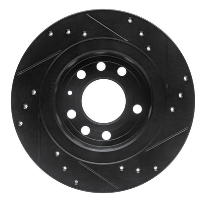 R1 Concepts R1 06-10 Pontiac Solstice Rear Left Drilled & Slotted Black Brake Rotor