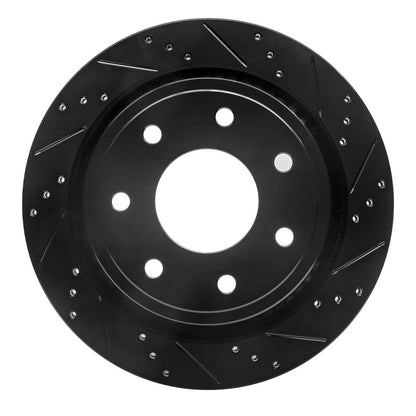 R1 Concepts R1 12-14 Ford F-150 RWD Rear Right Drilled & Slotted Black Brake Rotor