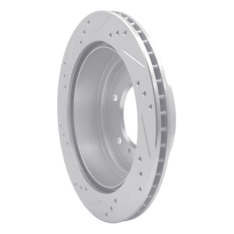 R1 Concepts R1 00-06 Mitsubishi Montero Rear Right Drilled & Slotted Silver Brake Rotor