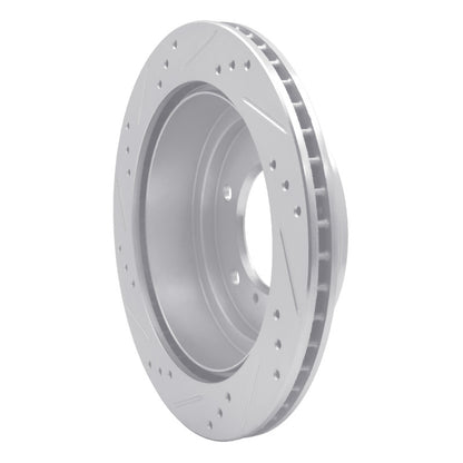 R1 Concepts R1 00-06 Mitsubishi Montero Rear Right Drilled & Slotted Silver Brake Rotor