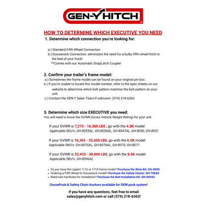 GEN-Y Hitch Gen-Y Executive Torsion-Flex 5th Wheel King Pin Box (2.5K-4.5K PW Range 30K Towing)