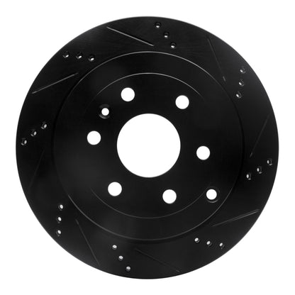 R1 Concepts R1 07-17 Buick Enclave Rear Right Drilled & Slotted Black Brake Rotor