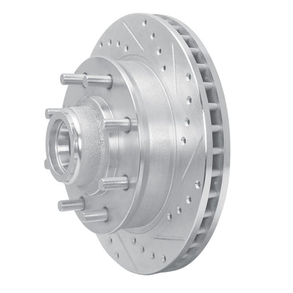 R1 Concepts R1 1988-1996 Chevrolet C3500 Front Right Drilled & Slotted Silver Brake Rotor