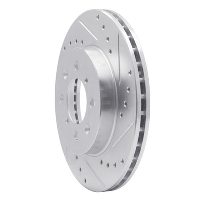 R1 Concepts R1 85-87 Mitsubishi Galant Front Right Drilled & Slotted Silver Brake Rotor