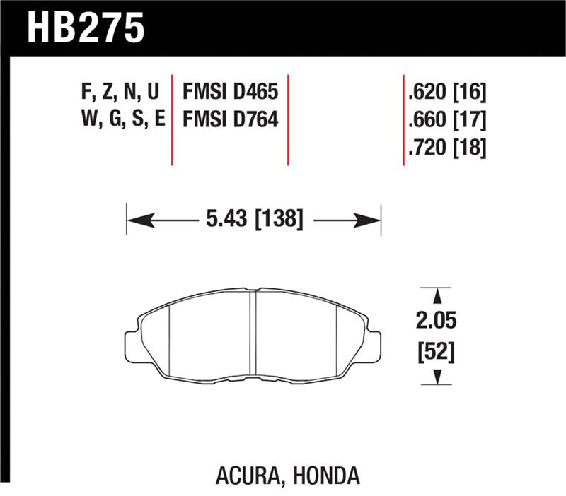 Hawk Performance Hawk 1997-1997 Acura CL 2.2 HPS 5.0 Front Brake Pads