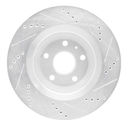 R1 Concepts R1 08-15 Audi TT Quattro RS Rear Left Drilled & Slotted Silver Brake Rotor