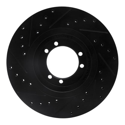 R1 Concepts R1 96-06 Hummer H1 Rear Right Front Right Drilled & Slotted Black Brake Rotor