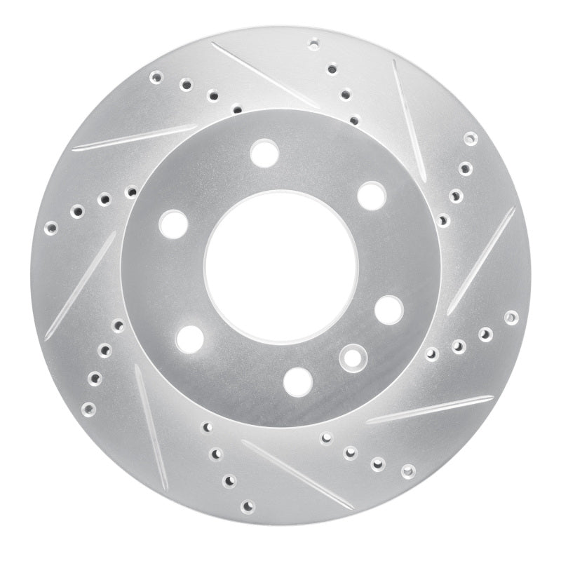 R1 Concepts R1 06-25 American Coach Patriot Front Right Drilled & Slotted Silver Brake Rotor
