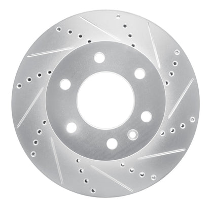 R1 Concepts R1 06-25 American Coach Patriot Front Right Drilled & Slotted Silver Brake Rotor