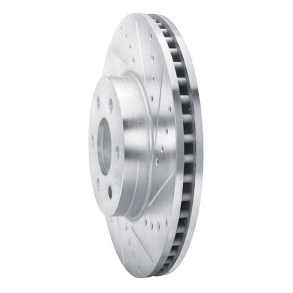 R1 Concepts R1 21-22 Chevrolet Colorado Front Right Drilled & Slotted Silver Brake Rotor