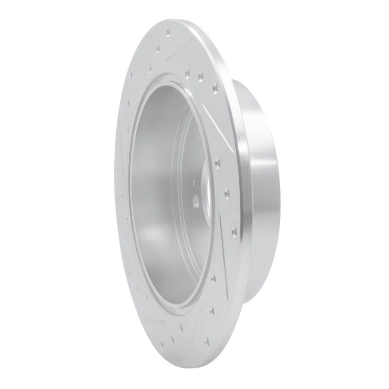 R1 Concepts R1 07-15 Mitsubishi Lancer Rear Right Drilled & Slotted Silver Brake Rotor
