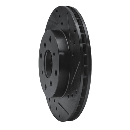 R1 Concepts R1 92-96 Honda Prelude Front Right Drilled & Slotted Black Brake Rotor