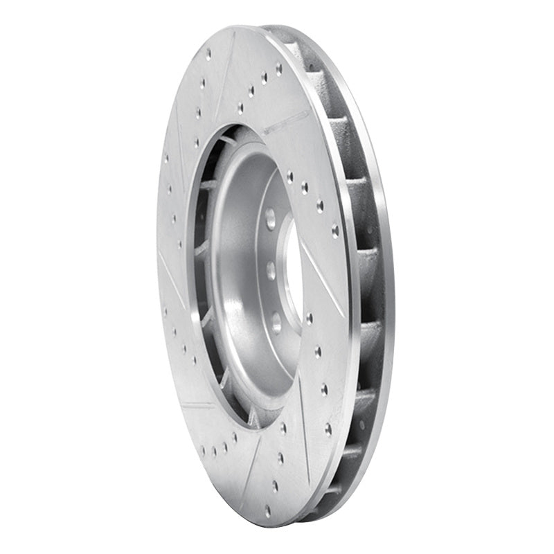 R1 Concepts R1 95-02 BMW M3 Left Front Drilled & Slotted Silver Brake Rotor