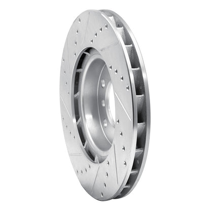 R1 Concepts R1 95-02 BMW M3 Left Front Drilled & Slotted Silver Brake Rotor