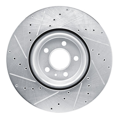 R1 Concepts R1 18-25 Audi SQ5 Sportback Front Right Drilled & Slotted Silver Brake Rotor
