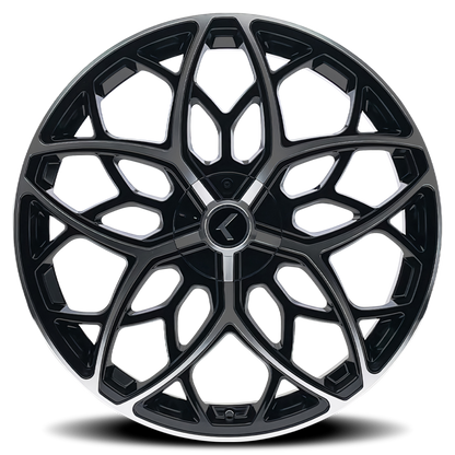 Kraze Wheels Kraze KR184 Ricochet 22x8.5 / 5x112/114.3 BP / 38mm Offset / 72.62mm Hub Gloss Black Machined Wheel