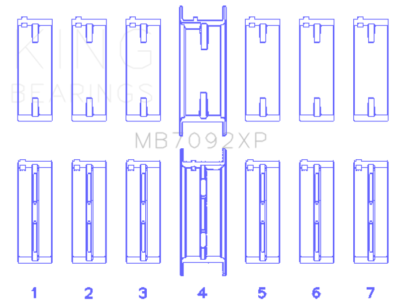 King Engine Bearings Nissan RB26DETT Performance Main Bearing Set - Size STDX
