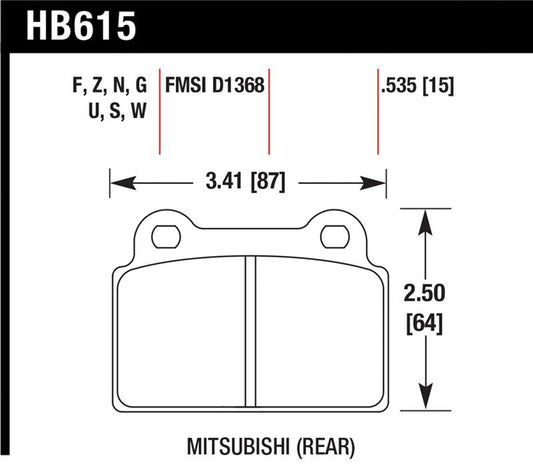 Hawk Performance Hawk EVO X Performance Ceramic Street Rear Brake Pads