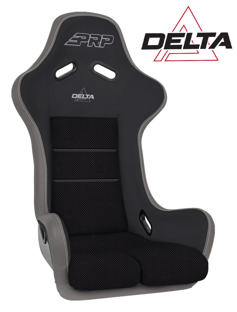 PRP Seats PRP Delta Composite Seat- Black/Grey (PRP Silver Outline/Delta Silver- Silver Stitching)