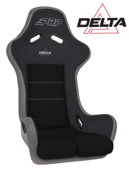 PRP Seats PRP Delta Composite Seat- Black/Grey (PRP Silver Outline/Delta Silver- Silver Stitching)