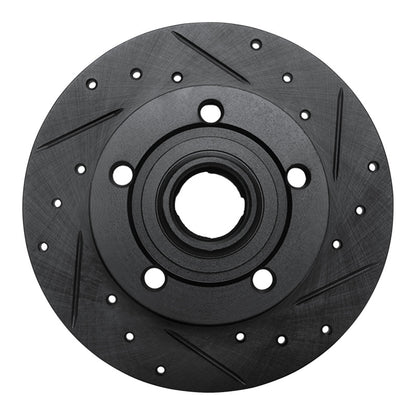 R1 Concepts R1 96-08 Audi A4 (Mexico) Rear Right Drilled & Slotted Black Brake Rotor