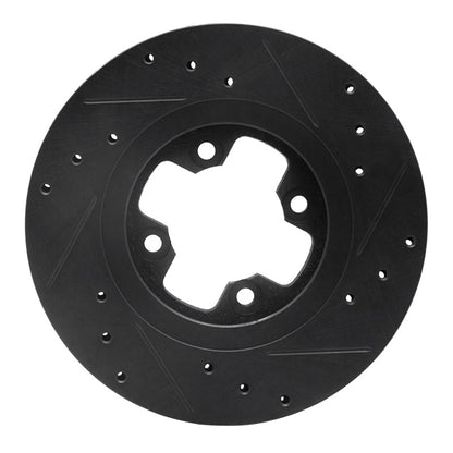 R1 Concepts R1 81-88 Nissan Maxima Front Left Drilled & Slotted Black Brake Rotor