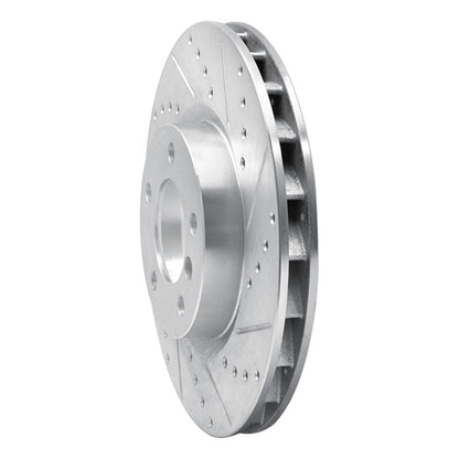 R1 Concepts R1 95-02 BMW M3 Left Front Drilled & Slotted Silver Brake Rotor