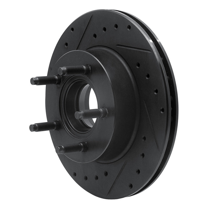 R1 Concepts R1 90-94 Ford Explorer Front Left Drilled & Slotted Black Brake Rotor