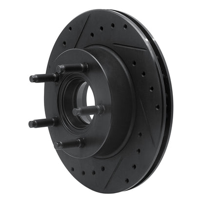 R1 Concepts R1 90-94 Ford Explorer Front Left Drilled & Slotted Black Brake Rotor