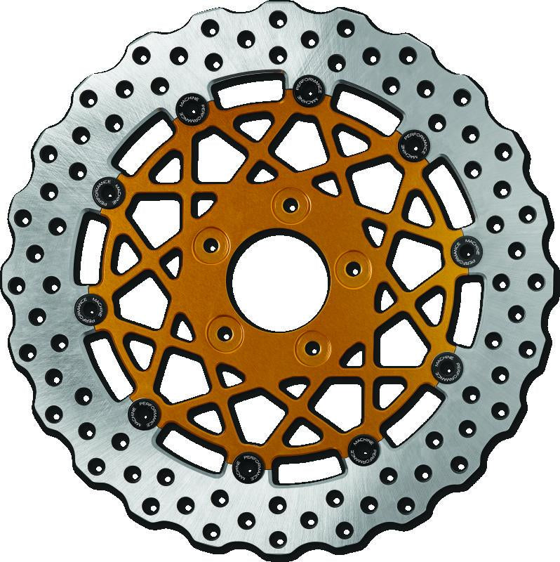 Performance Machine Disc/Carr Speedstar 11.8in x .20 FF No O/S Rr - Gold Ano