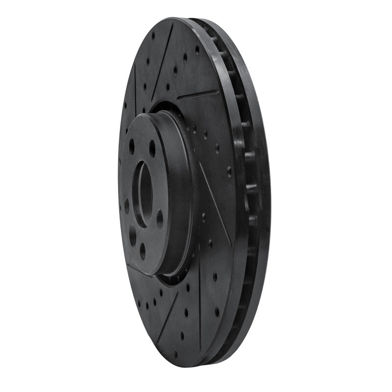 R1 Concepts R1 10-16 Volvo XC60 Front Left Drilled & Slotted Black Brake Rotor