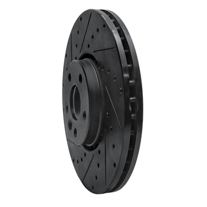 R1 Concepts R1 10-16 Volvo XC60 Front Left Drilled & Slotted Black Brake Rotor