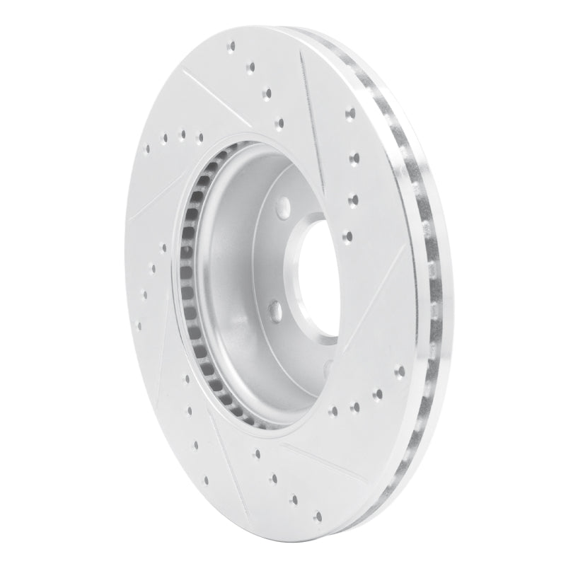 R1 Concepts R1 13-25 Cadillac ATS Front Left Drilled & Slotted Silver Brake Rotor