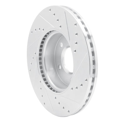 R1 Concepts R1 13-25 Cadillac ATS Front Left Drilled & Slotted Silver Brake Rotor