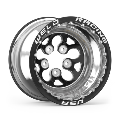 Weld Alpha-1 15x12 / 5x4.75 BP / 4in BS Black Wheel - Black Double Beadlock MT