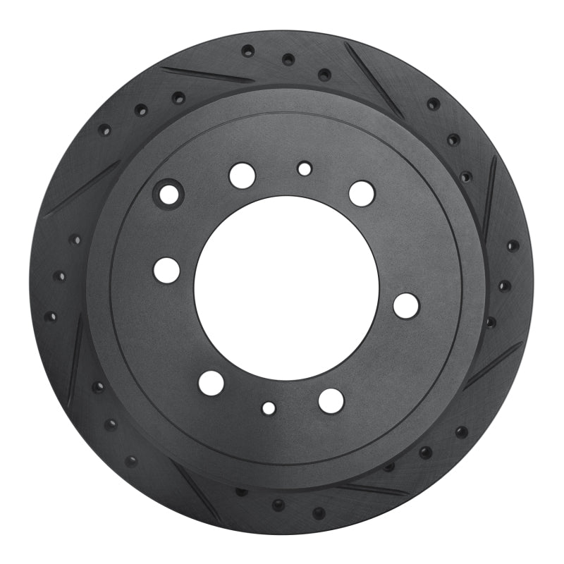 R1 Concepts R1 93-97 Lexus LX450 Rear Right Drilled & Slotted Black Brake Rotor