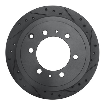 R1 Concepts R1 93-97 Lexus LX450 Rear Right Drilled & Slotted Black Brake Rotor