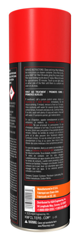 K&N Engineering K&N 6.5 OZ Aerosol Spray Air Filter Oil