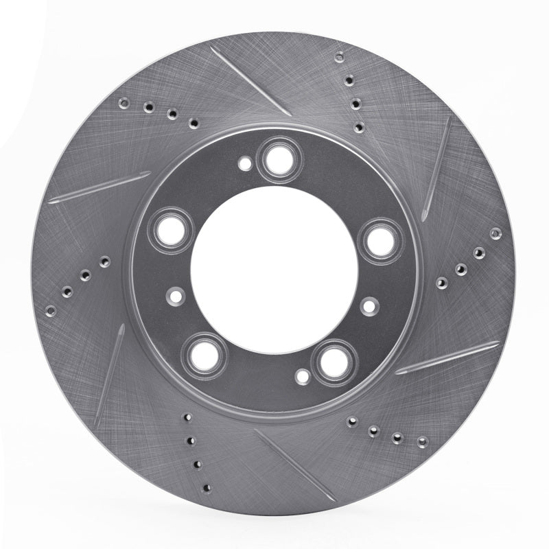 R1 Concepts R1 97-04 Porsche Boxster Front Right Drilled & Slotted Silver Brake Rotor