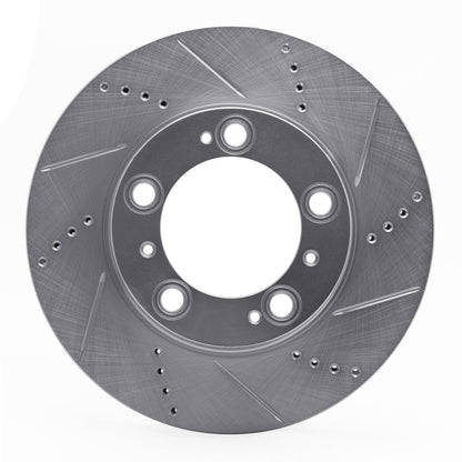 R1 Concepts R1 97-04 Porsche Boxster Front Right Drilled & Slotted Silver Brake Rotor
