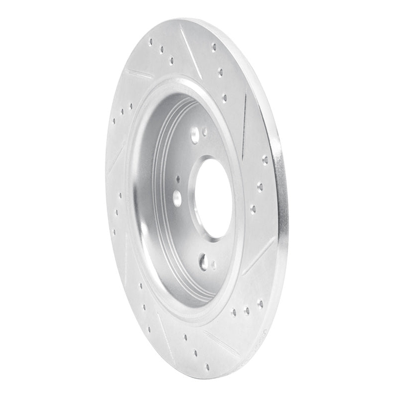 R1 Concepts R1 14-20 Acura RLX Rear Left Drilled & Slotted Silver Brake Rotor