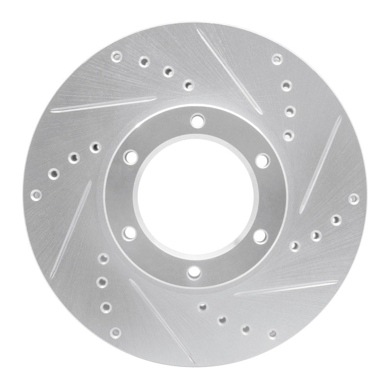 R1 Concepts R1 89-93 Toyota Pickup Front Right Drilled & Slotted Silver Brake Rotor