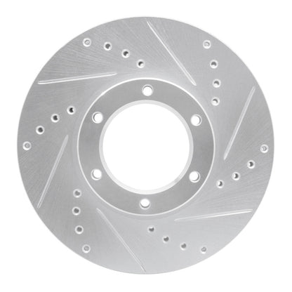 R1 Concepts R1 89-93 Toyota Pickup Front Right Drilled & Slotted Silver Brake Rotor