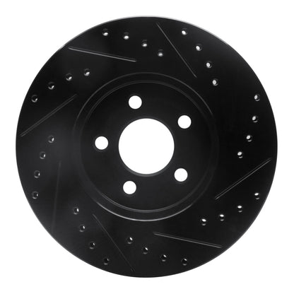 R1 Concepts R1 95-06 Chrysler Sebring Front Left Drilled & Slotted Black Brake Rotor
