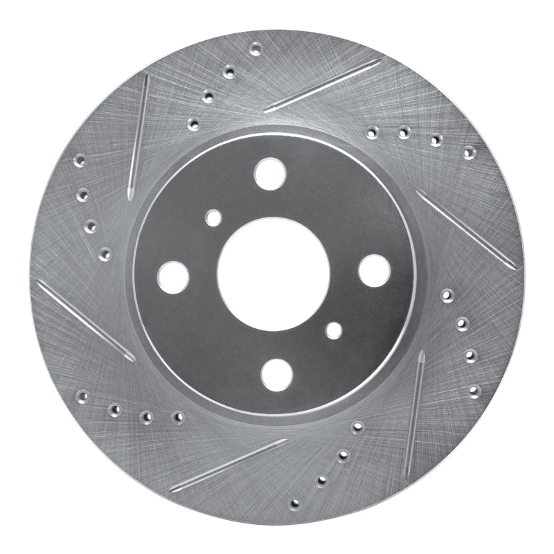 R1 Concepts R1 06-19 Scion IQ Front Left Drilled & Slotted Silver Brake Rotor