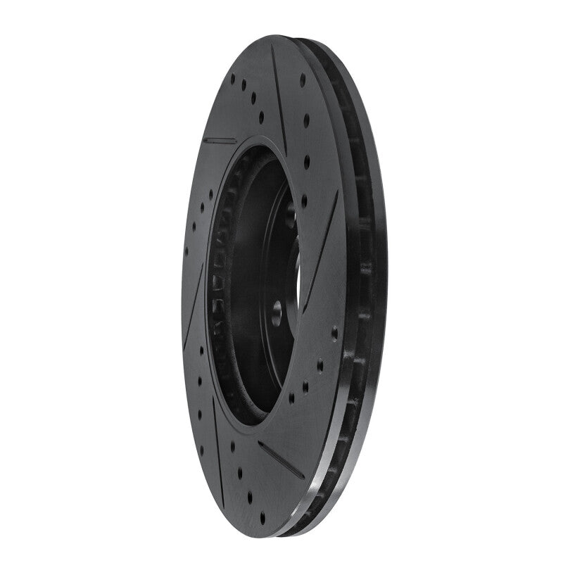 R1 Concepts R1 14-21 Mini Cooper (Excl Clubman) Front Left Drilled & Slotted Black Brake Rotor